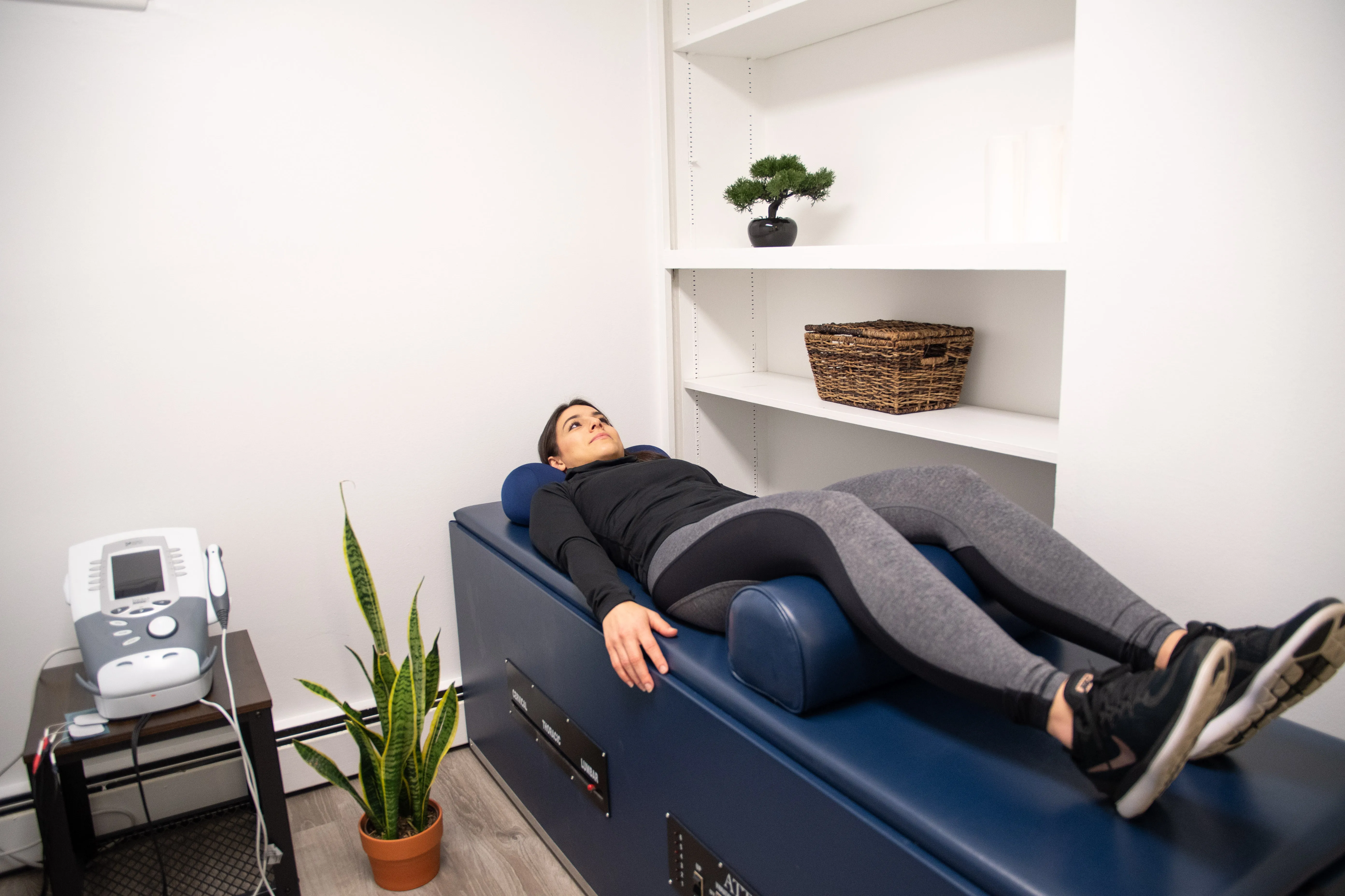 Gentle stretching and decompression technique used for pregnancy-related low back pain at District Wellness Arlington VA