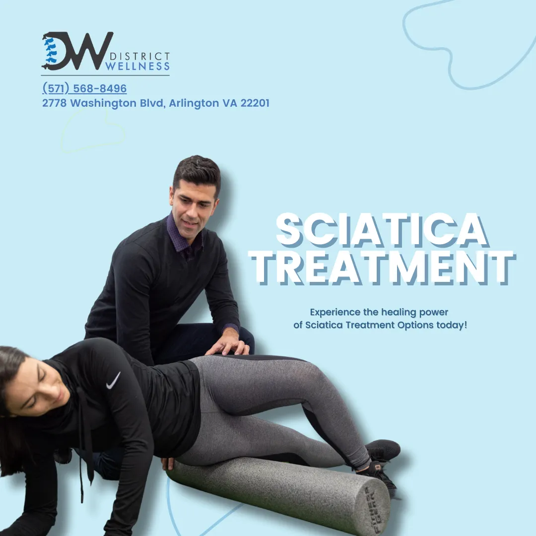 Chiropractor assessing low back and sacroiliac joint mobility at District Wellness Arlington VA